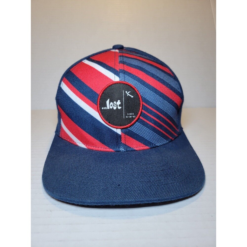 ...Lost Enterprises Surfboard Snapback Navy Blue‎ Red Patch Logo Acrylic